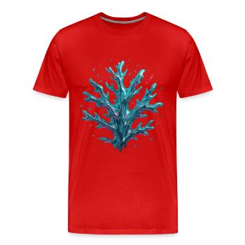 Abstract Coral - Men's Premium Organic T-Shirt - red - Front - Damien (186cm)