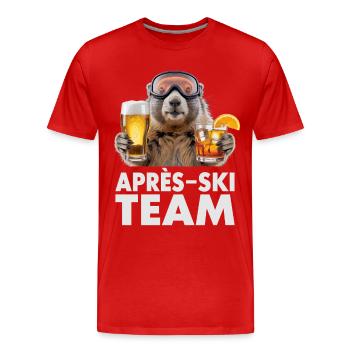 Après-Ski Team Murmeltier - Männer Premium Bio T-Shirt - Rot - Vorne - Damien (186cm)