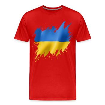 Flagge der Ukraine, zerrissener Stil - Männer Premium Bio T-Shirt - Rot - Vorne - Damien (186cm)