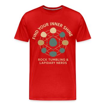 Trouvez votre éclat intérieur : Rock Tumbling & - T-shirt bio Premium Homme - rouge - Devant - Damien (186cm)