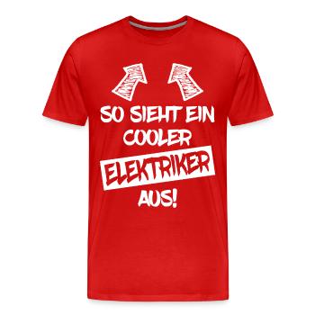Cool Electrician Funny Saying Gift - Men's Premium Organic T-Shirt - red - Front - Damien (186cm)