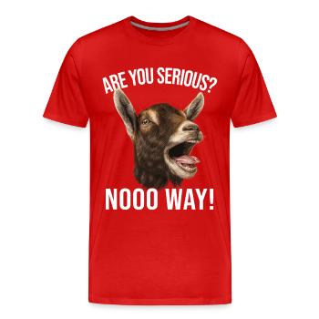 Goat Goat Breeding Goat Farmer Brown Goat Goat Goat - Men's Premium Organic T-Shirt - red - Front - Damien (186cm)