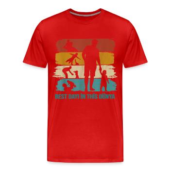 Bester Dayi (Onkel) der Welt - Türk Style Onkel - Männer Premium Bio T-Shirt - Rot - Vorne - Damien (186cm)