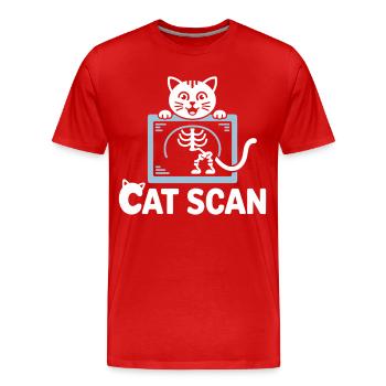 Cat Scan Cat X-ray Graphic - Men's Premium Organic T-Shirt - red - Front - Damien (186cm)