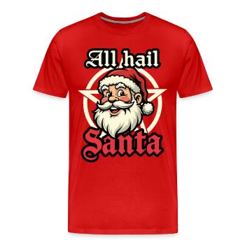 Heil dem Weihnachtsmann - Männer Premium Bio T-Shirt - Rot - Vorne - Damien (186cm)