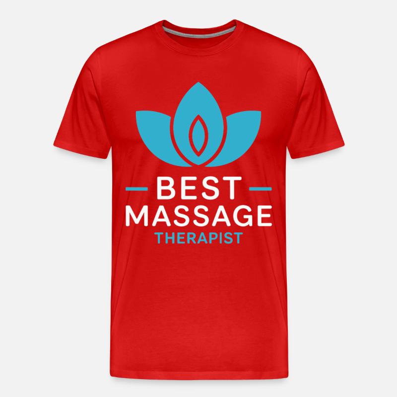 Bester Massagetherapeut Zen Lotus - Männer Premium Bio T-Shirt - Rot