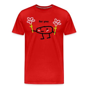 Geschenk Tshirt aus Sueß  - Männer Premium Bio T-Shirt - Rot - Vorne - Damien (186cm)