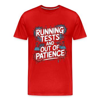Technicien de laboratoire effectuant des tests et des travaux de laboratoire - T-shirt bio Premium Homme - rouge - Devant - Damien (186cm)