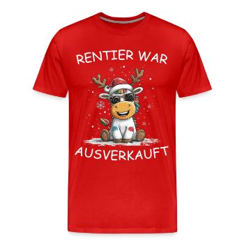 Reindeer was sold out - Men's Premium Organic T-Shirt - red - Front - Damien (186cm)