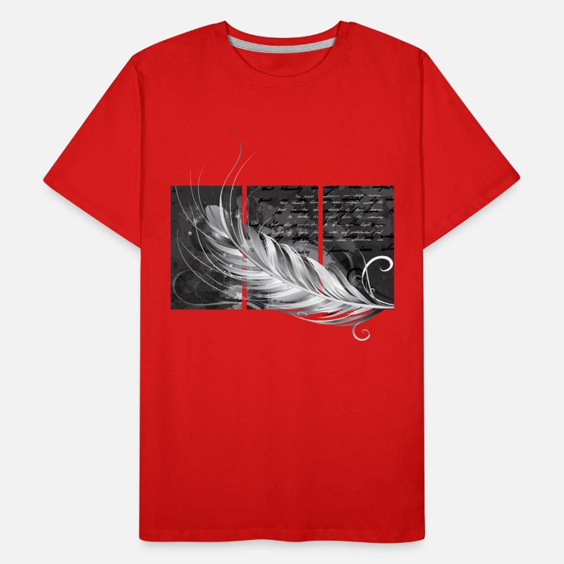 Feder-Triptychon Männer Premium Bio T-Shirt