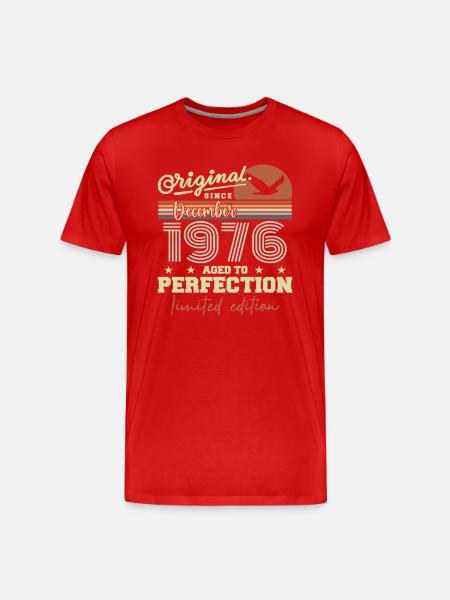 49th Birthday | Original December 1976 - Men's Premium Organic T-Shirt - red