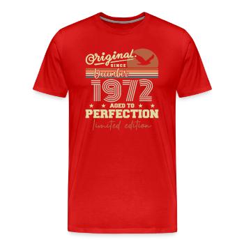 53 Years Anniversary | Original December 1972 - Men's Premium Organic T-Shirt - red - Front - Damien (186cm)