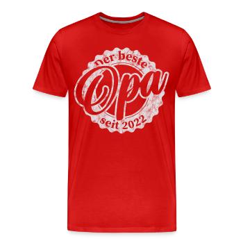 Der Beste Opa seit 2022 - Männer Premium Bio T-Shirt - Rot - Vorne - Damien (186cm)