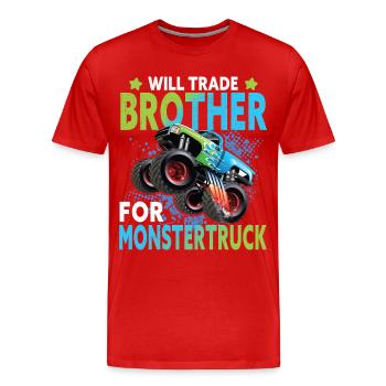 Monstertruck - Männer Premium Bio T-Shirt - Rot - Vorne - Damien (186cm)