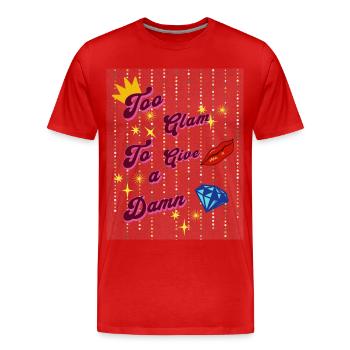 Zu glamourös, um ein verdammt funkelndes ästhetisches Design zu verleihen - Männer Premium Bio T-Shirt - Rot - Vorne - Damien (186cm)