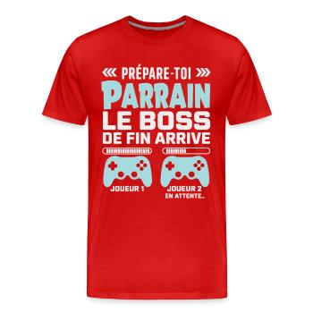 Geek Humor Geschenk für Gamer Pate - Männer Premium Bio T-Shirt - Rot - Vorne - Damien (186cm)