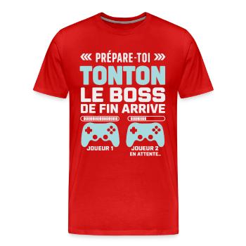 Original Geek Onkel Geschenk Baby Ankündigung - Männer Premium Bio T-Shirt - Rot - Vorne - Damien (186cm)