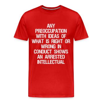 any preoccupation with ideas of what is right - Men's Premium Organic T-Shirt - red - Front - Damien (186cm)