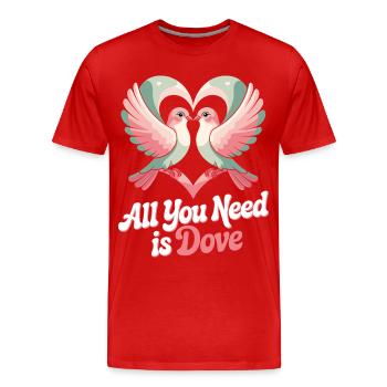 Wortspiel Vogeltaube Humor - Männer Premium Bio T-Shirt - Rot - Vorne - Damien (186cm)