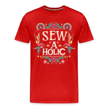 Sew-aholic - Männer Premium Bio T-Shirt - Rot - Vorne - Damien (186cm)