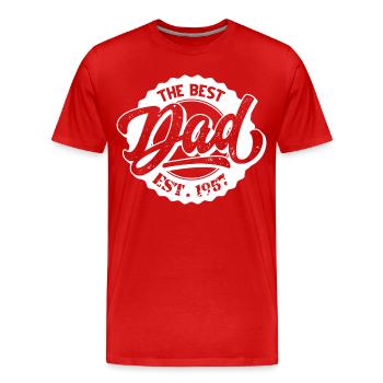 Le meilleur papa EST 1957 - T-shirt bio Premium Homme - rouge - Devant - Damien (186cm)