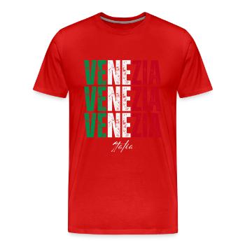 Venise Italie, j’adore Venise - T-shirt bio Premium Homme - rouge - Devant - Damien (186cm)
