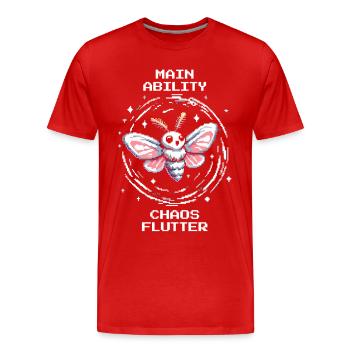 Chaos Moth | Main Ability Retro Gaming Saying - Men's Premium Organic T-Shirt - red - Front - Damien (186cm)