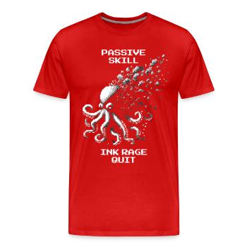 Ink Freak Out | Passive Ability Octopus Humor - Men's Premium Organic T-Shirt - red - Front - Damien (186cm)