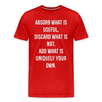 absorber ce qui est utile jeter ce qui n’est pas ajouter - T-shirt bio Premium Homme - rouge - Devant - Damien (186cm)