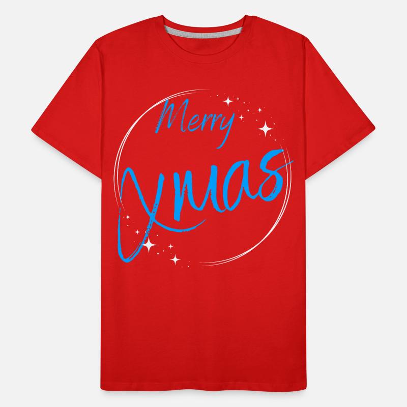 Merry Xmas Script Circle Men's Premium Organic T-Shirt