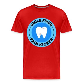 Vie professionnelle dentaire Pratique clinique - T-shirt bio Premium Homme - rouge - Devant - Damien (186cm)