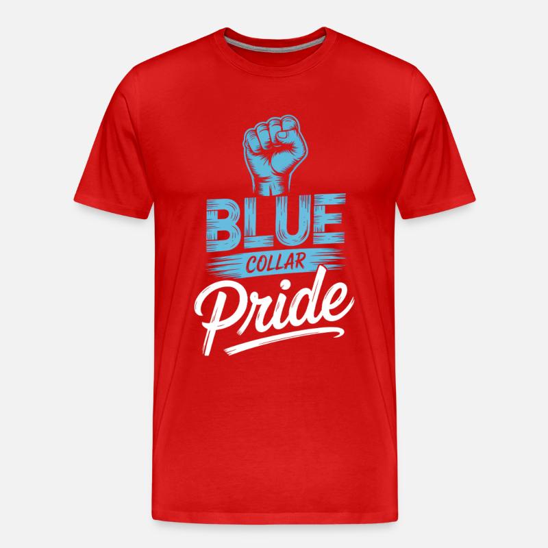 Blue Collar Arbeiter Handwerk Bauarbeiter - Männer Premium Bio T-Shirt - Rot
