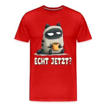 Grummelkatze mit Kaffee - T-shirt bio Premium Homme - rouge - Devant - Damien (186cm)