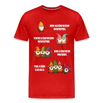 Lustiges Wichtel Glühwein Weihnachtsgeschenk - Männer Premium Bio T-Shirt - Rot - Vorne - Damien (186cm)