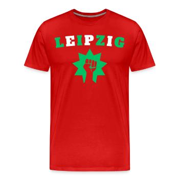 Leipzig - Men's Premium Organic T-Shirt - red - Front - Damien (186cm)