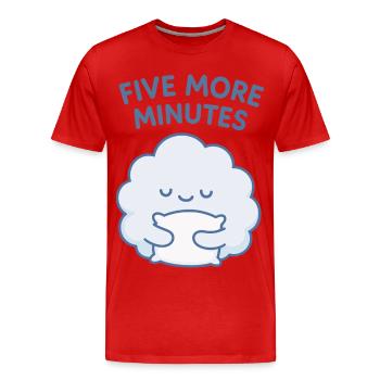 Fünf weitere Minuten Wolkenumarmung - Männer Premium Bio T-Shirt - Rot - Vorne - Damien (186cm)