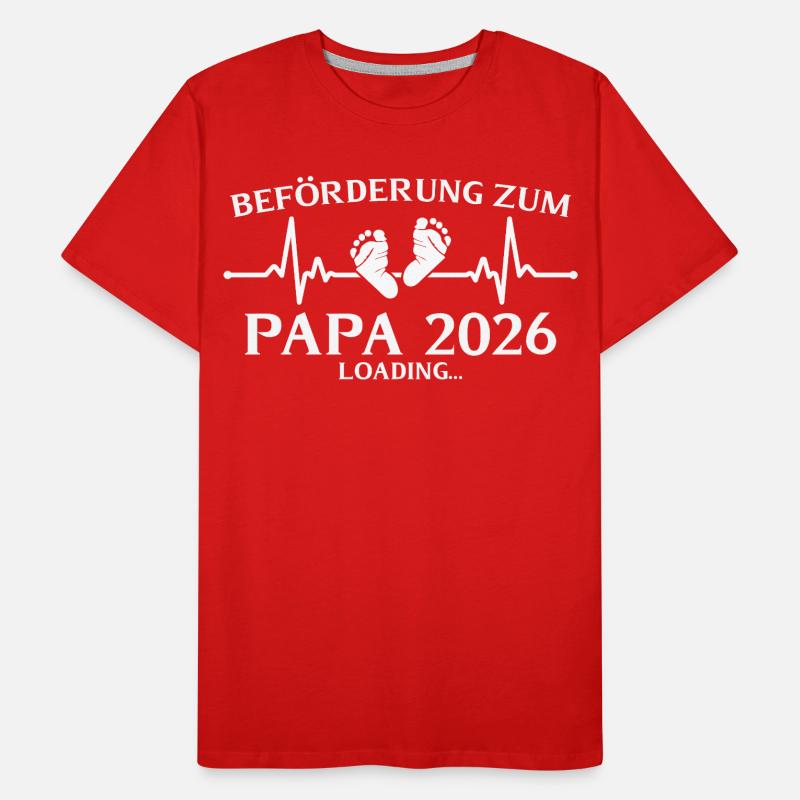 Papa 2026 loading Vaterschaft Männer Premium Bio T-Shirt