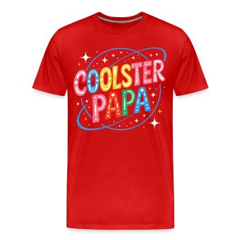 Coolster Papa Kosmischer Retro-Style - Männer Premium Bio T-Shirt - Rot - Vorne - Damien (186cm)