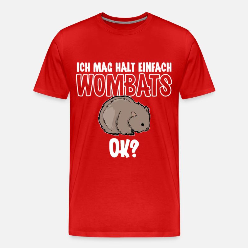 Wombat - Männer Premium Bio T-Shirt - Rot