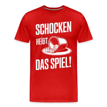 Schocken is the name of the game! Dice Puzzle Jule - Men's Premium Organic T-Shirt - red - Front - Damien (186cm)