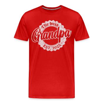 The Best Grandpa since 2025 - Männer Premium Bio T-Shirt - Rot - Vorne - Damien (186cm)