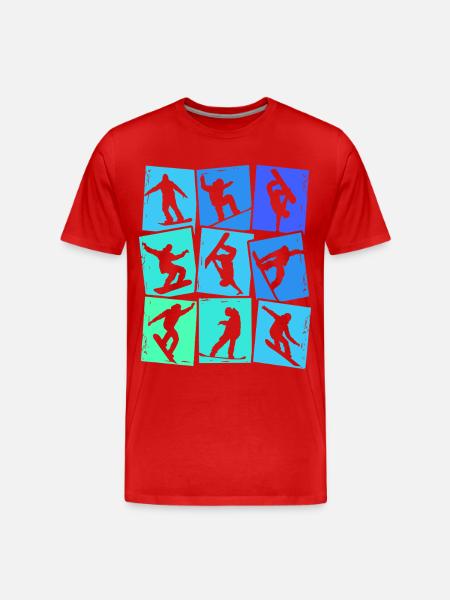Snowboard Snowboarder Kids Boys Men - Men's Premium Organic T-Shirt - red