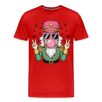 Nussknacker bläst Kaugummi - Männer Premium Bio T-Shirt - Rot - Vorne - Damien (186cm)