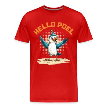 Mer Baltique Vacances MOIN POEL Souvenier Drôle - T-shirt bio Premium Homme - rouge - Devant - Damien (186cm)