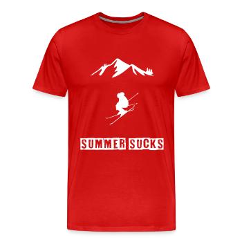Skifahren - Summer sucks - Männer Premium Bio T-Shirt - Rot - Vorne - Damien (186cm)