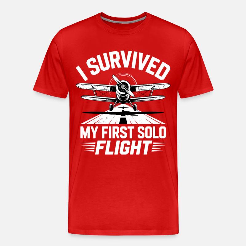 Erster Flug Flugzeugflug - Männer Premium Bio T-Shirt - Rot