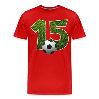 NO. 15 NUMBER 15 FOOTBALL 15TH BIRTHDAY - Men's Premium Organic T-Shirt - red - Front - Damien (186cm)