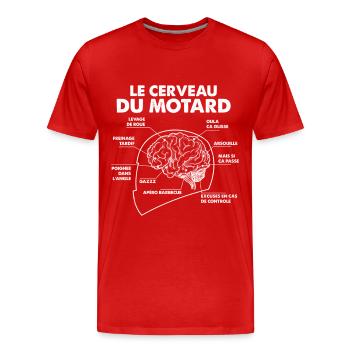 Cerveau Motard Anatomie - T-shirt bio Premium Homme - rouge - Devant - Damien (186cm)