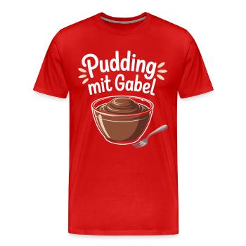 Pudding à la fourchette - T-shirt bio Premium Homme - rouge - Devant - Damien (186cm)