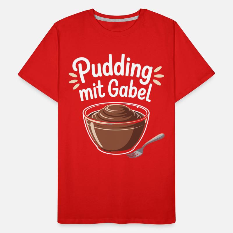 Pudding with fork Men's Premium Organic T-Shirt